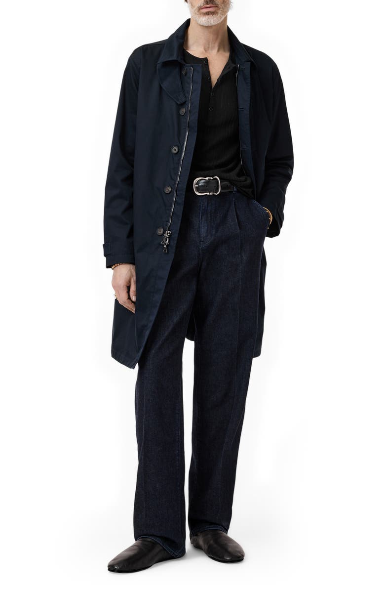 John Varvatos Araujo Regular Fit Rib Henley, Alternate, color, Black