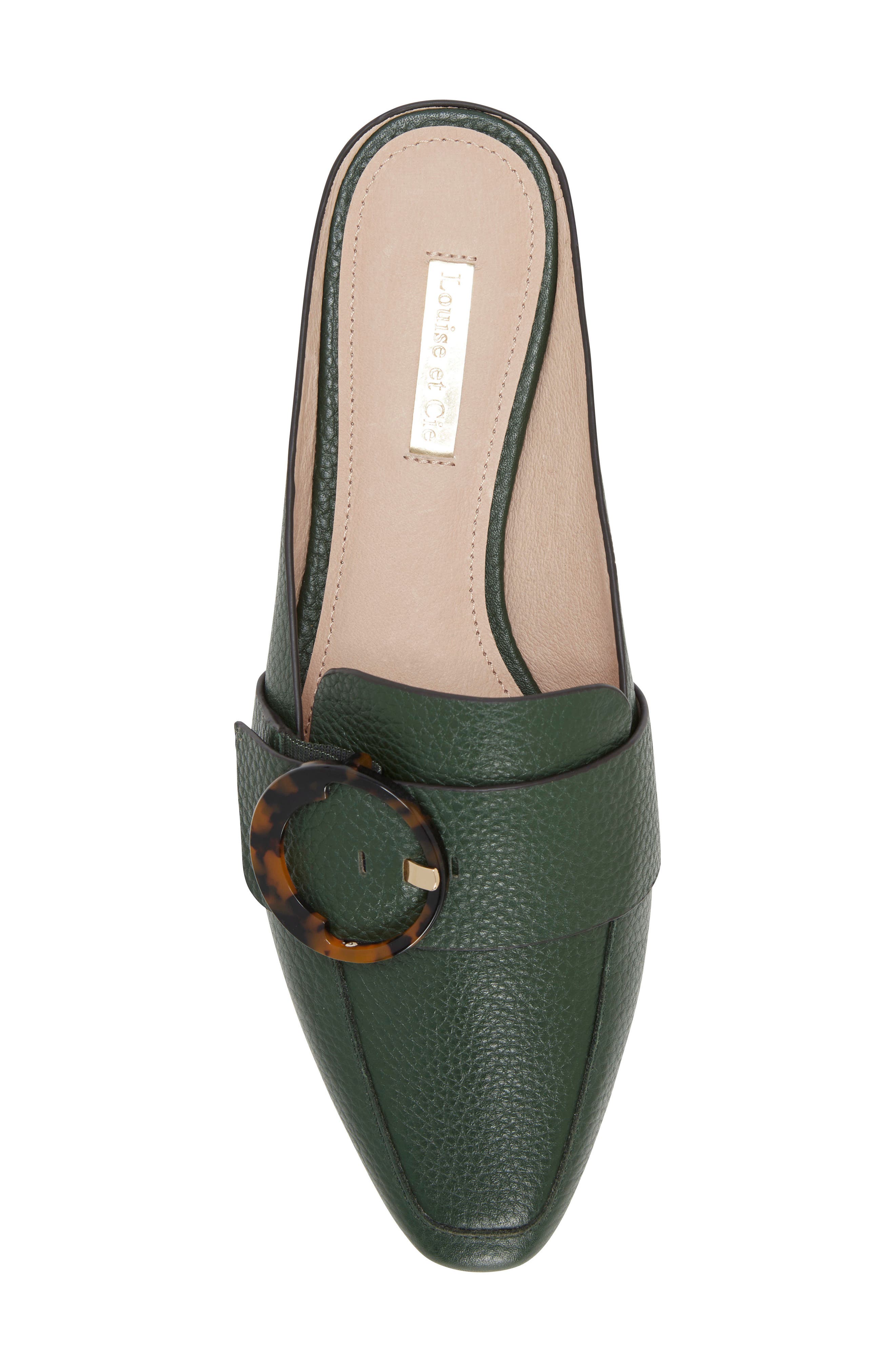 Brileigh Buckle Mule, Alternate, color, MALACHITE LEATHER