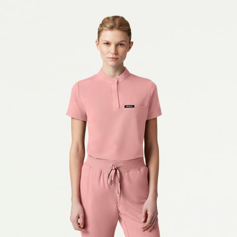 Savi Women's 1-Pocket Classic Banded Collar Scrub Top