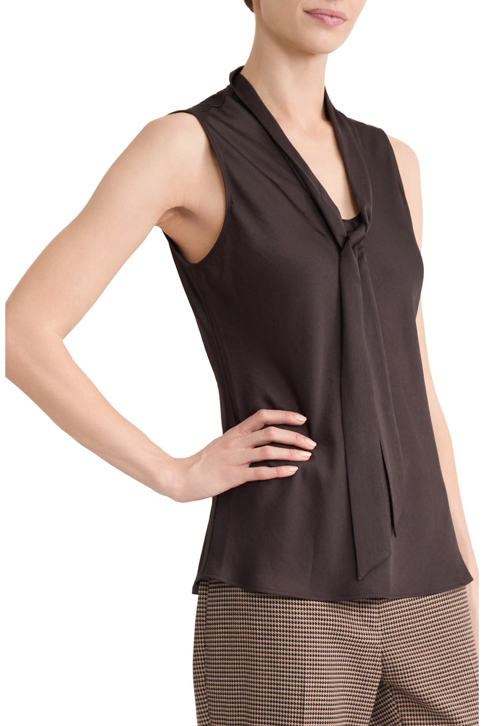 Bls Color Code KASPER Tie Neck Sleeveless Top (Women) | Nordstrom