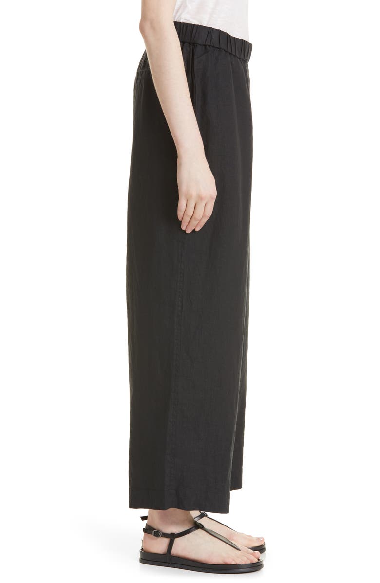 Masai Copenhagen Parini Linen Pull-On Pants, Alternate, color, Black Solid