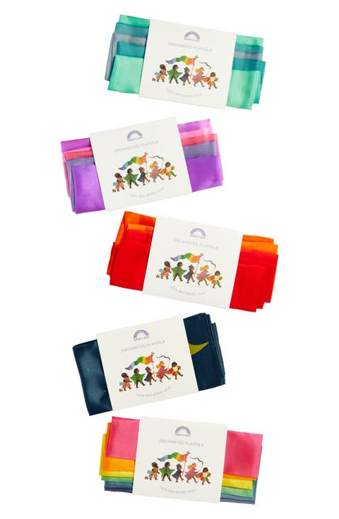 Set of 5 Rainbow Enchanted Playsilks