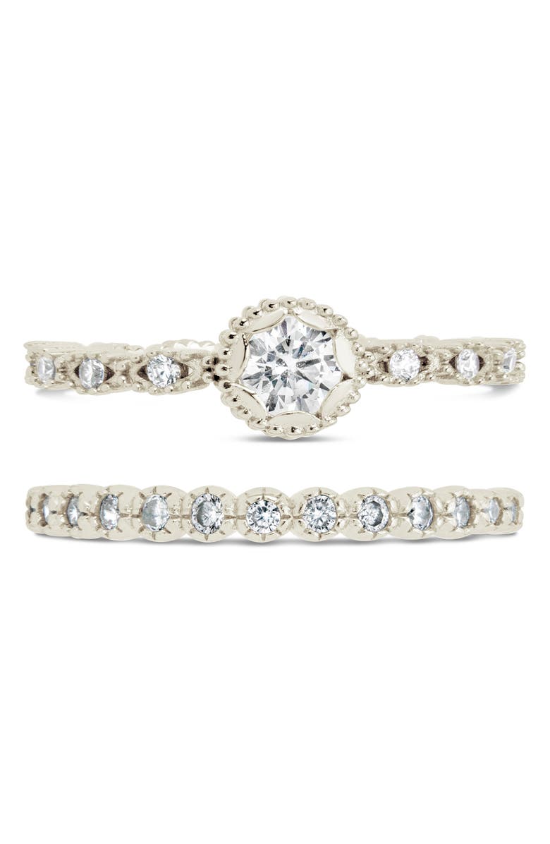 Sterling Forever CZ Stacking Rings - Set of 2 | Nordstromrack
