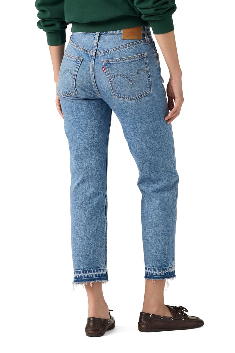 501® Release Hem Crop Straight Leg Jeans, Alternate, color, TRIPLE BRIM