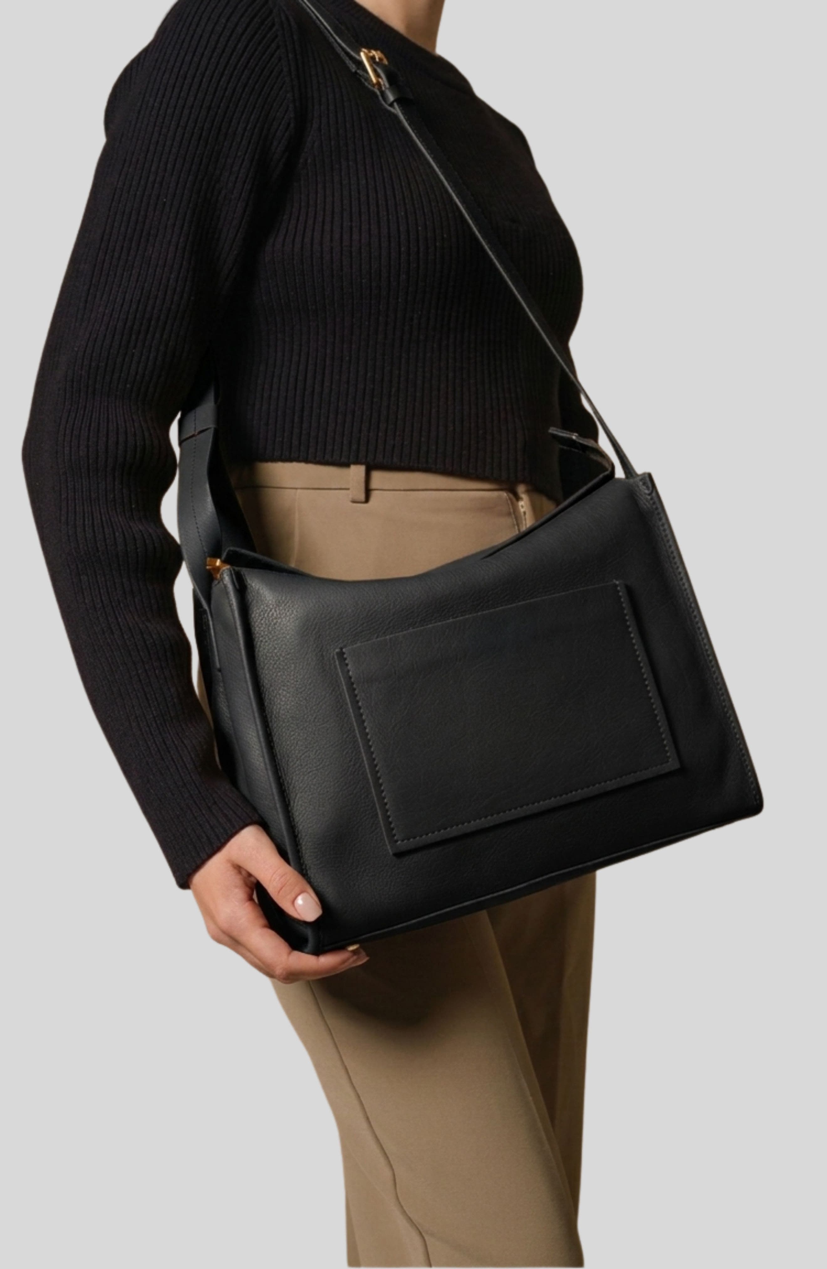 Ecotorie Brigitte Leather Crossbody Bag, Alternate, color, Black