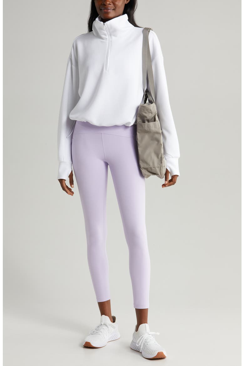Modal Half Zip Pullover, Alternate, color, WHITE