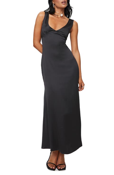 Lynsey V-Neck Satin Maxi Dress