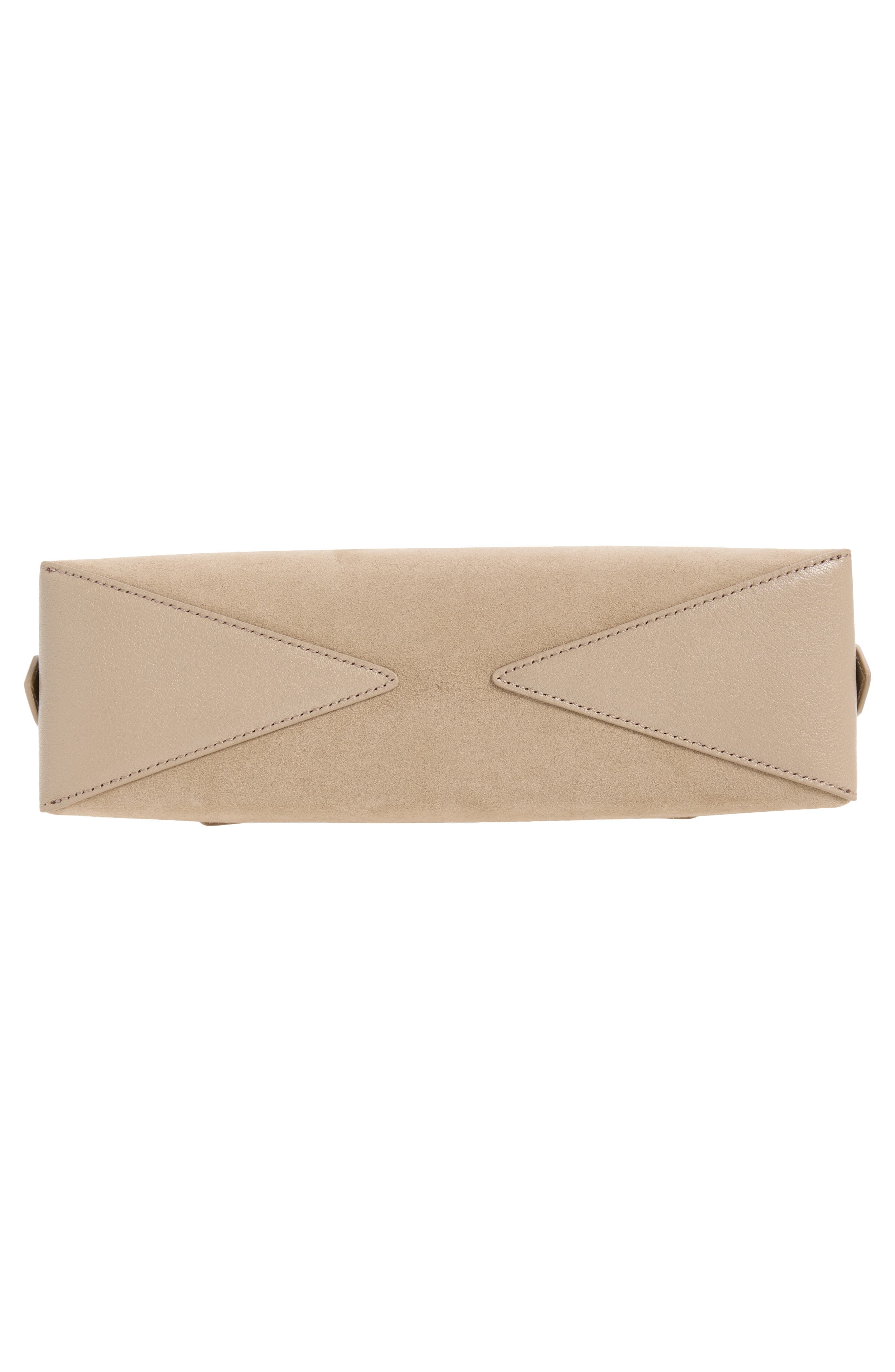 Small Le Teckel Suede East/West Shoulder Bag, Alternate, color, GREGE-824