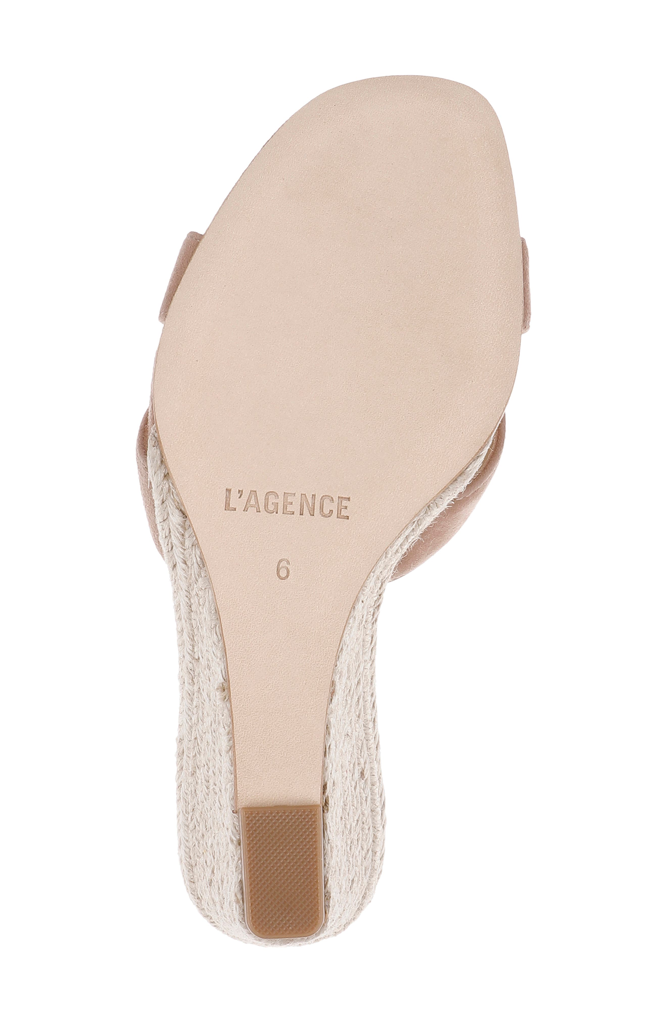 L'AGENCE Rosaline Espadrille Wedge Slide Sandal, Alternate, color, Cappuccino Suede