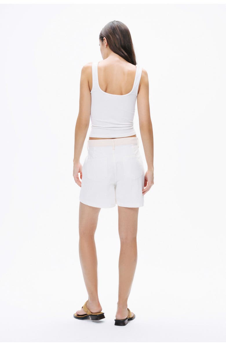 Nocturne Mini Denim Shorts with Metal Button Accessories, Alternate, color, 