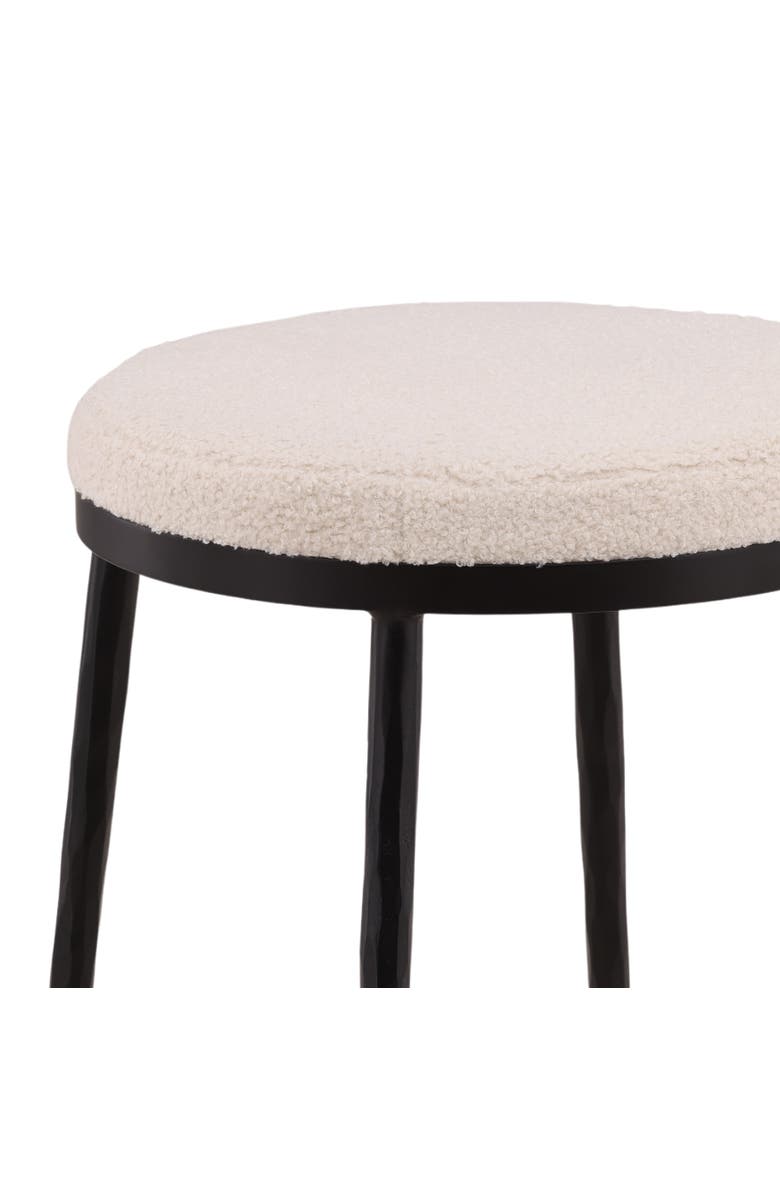 Dovetail Furniture Willa Bouclé & Iron Bar Stool, Alternate, color, Ivory