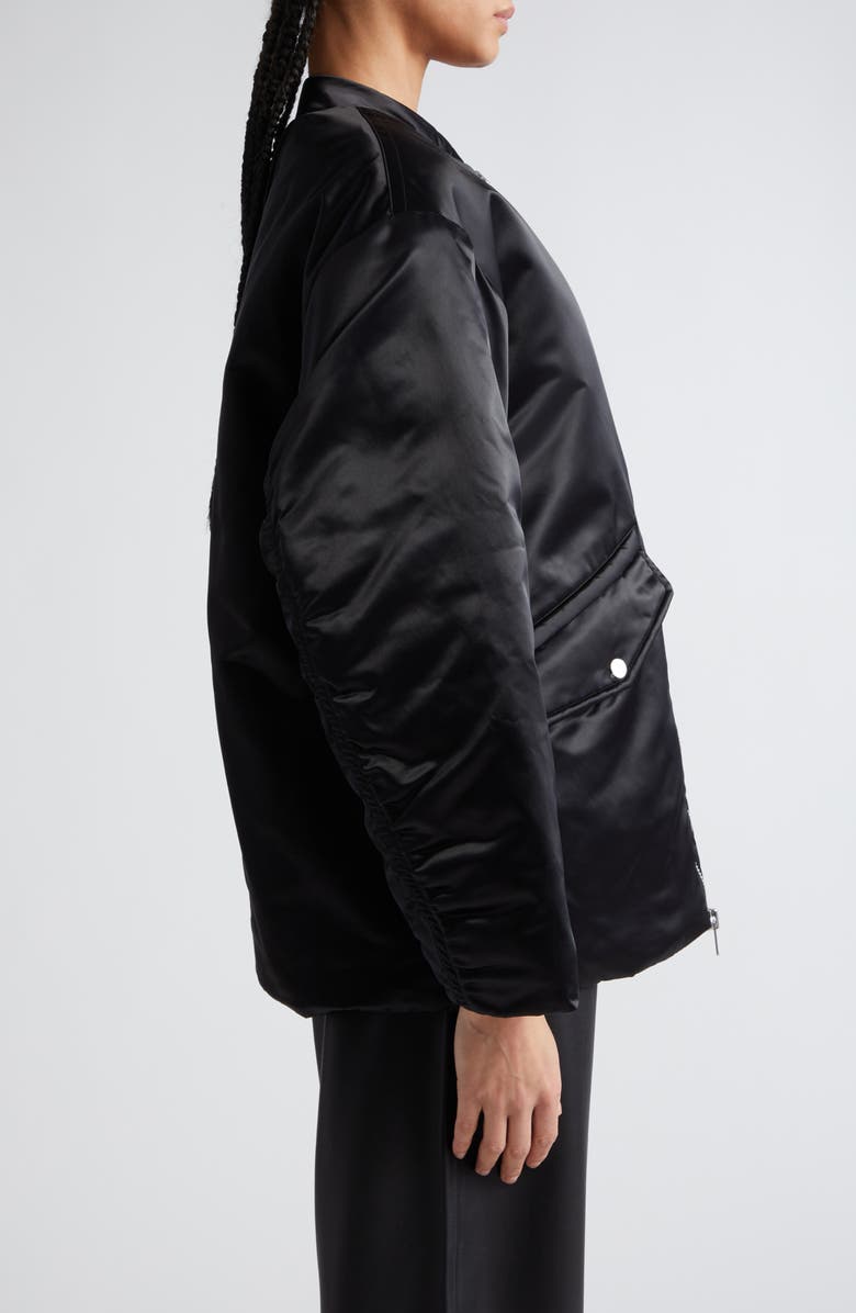 Stand Studio Prim Oversize Recycled Down Satin Bomber Jacket, Alternate, color,