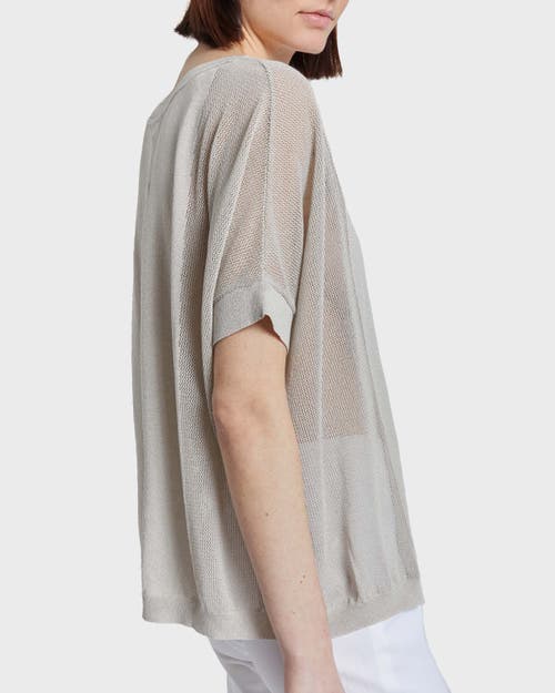 Santorelli Levi Short Sleeve Mesh Knit With Lurex In Beige