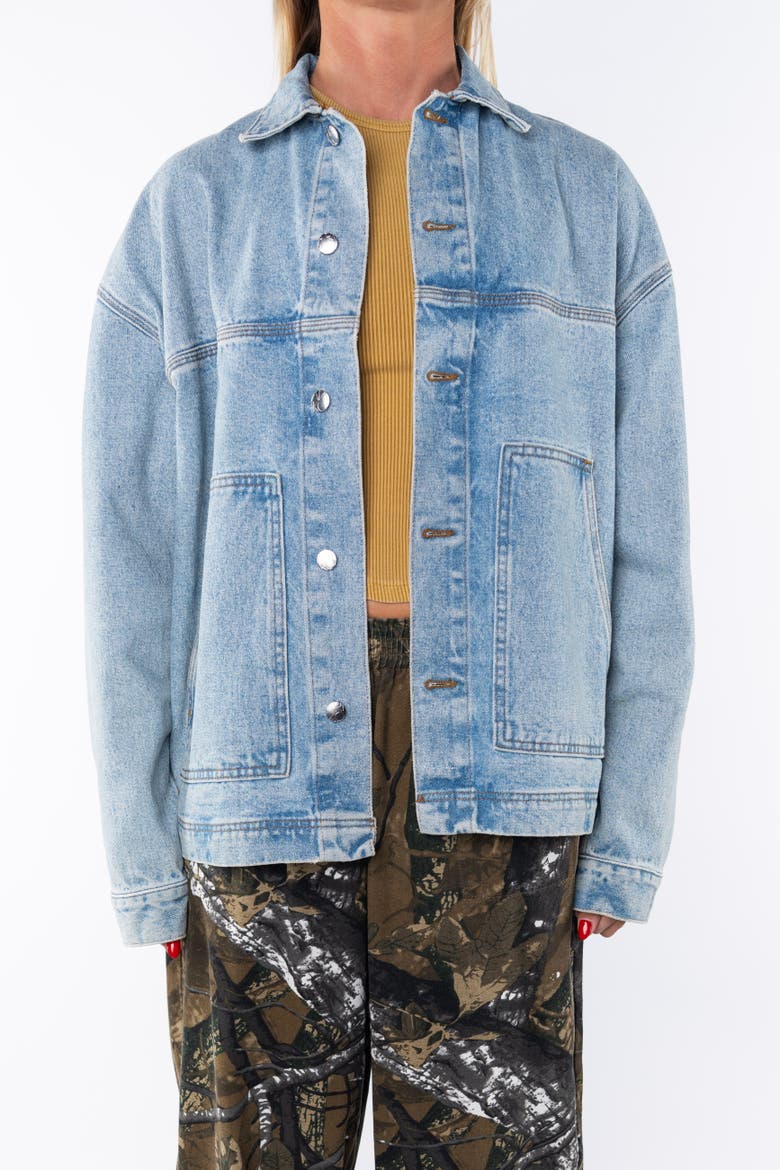 Gender Inclusive Denim Jacket, Main, color, Bleached Indigo