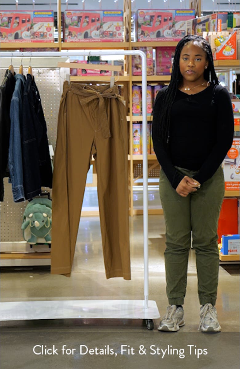 Bailey Waist Tie Cotton Wide Leg Pants, sales video thumbnail