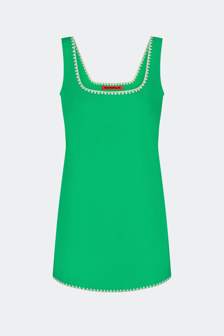 Sahara Embroidered Linen Dress, Alternate, color, Grass Green