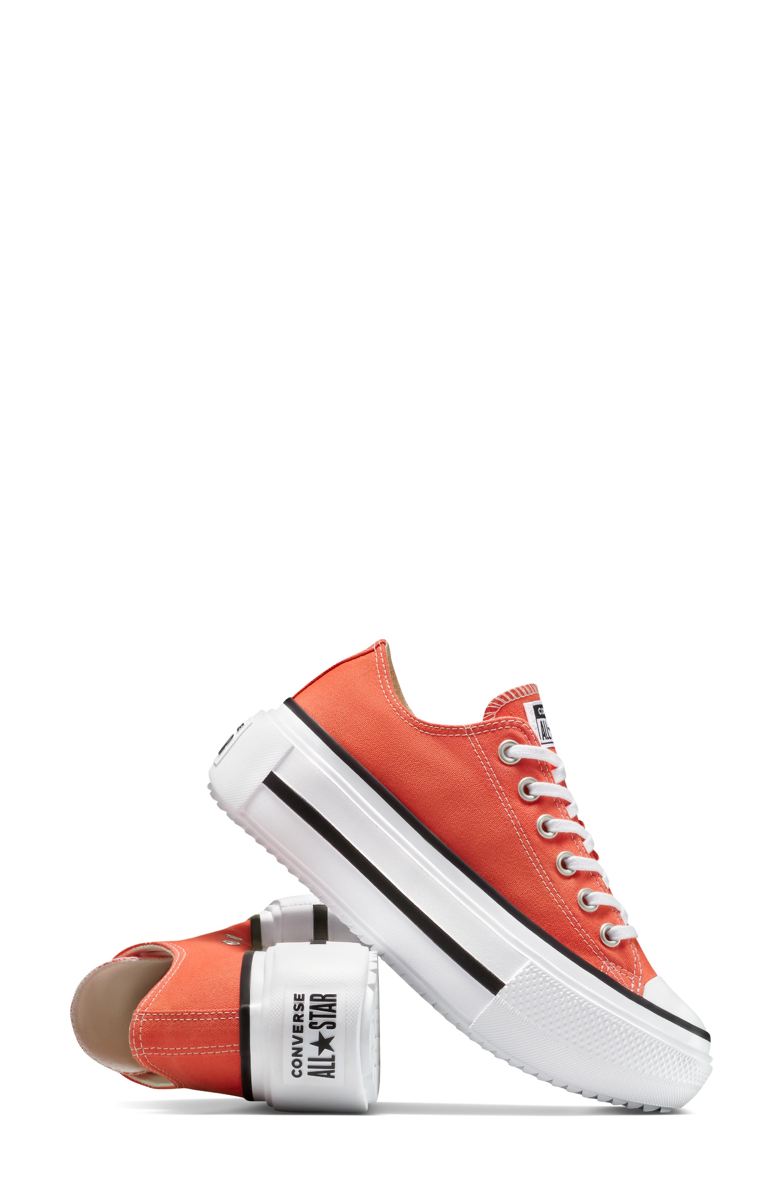 Converse Gender Inclusive Chuck Taylor All Star Lift Double Stack Low Top Platform Sneaker, Alternate, color, Vermillion Red/ White/ Black