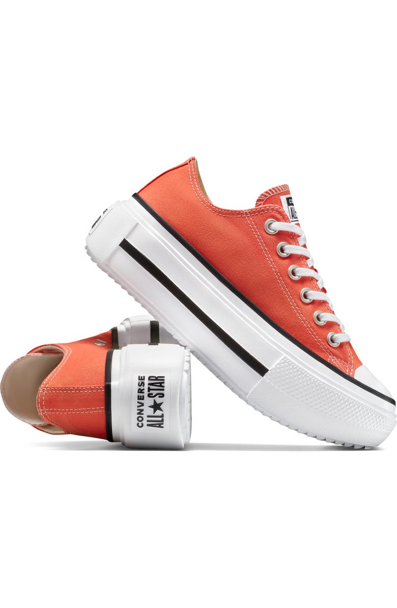 Converse Gender Inclusive Chuck Taylor All Star Lift Double Stack Low Top Platform Sneaker, Alternate, color, Vermillion Red/ White/ Black