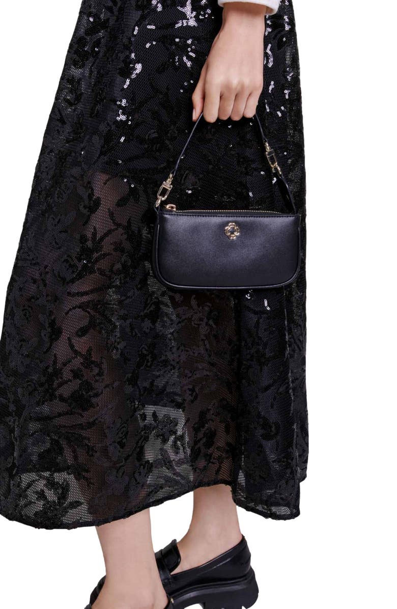 maje Jupon Sequin Mesh Midi Skirt, Alternate, color,