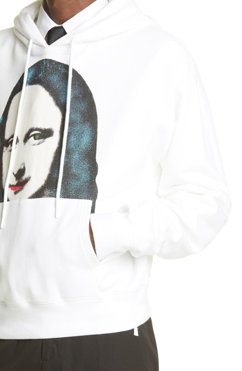 Off-White Monalisa Men's Graphic Cotton Hoodie, Alternate, color,