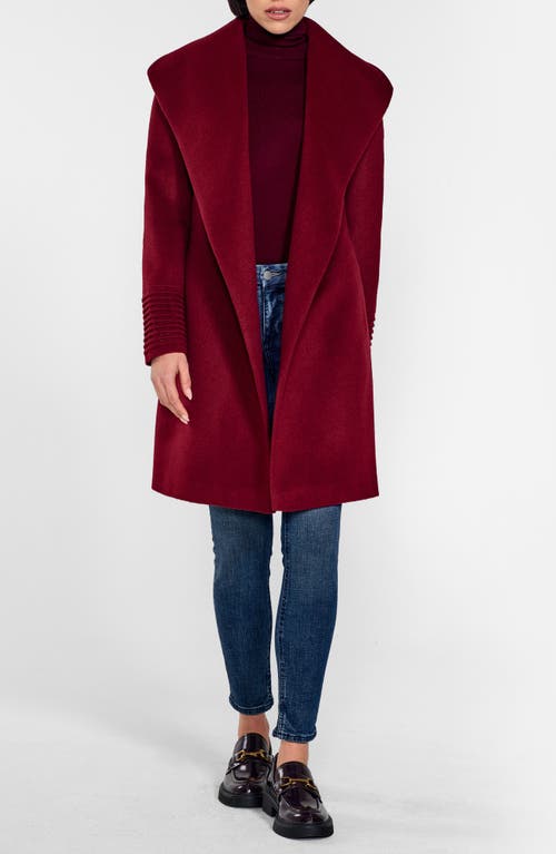 SENTALER Shawl Collar Alpaca & Wool Coat in Garnet Red  product
