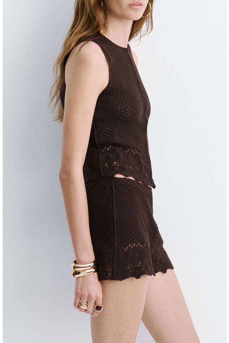 Open Stitch Sweater Vest, Alternate, color, BROWN