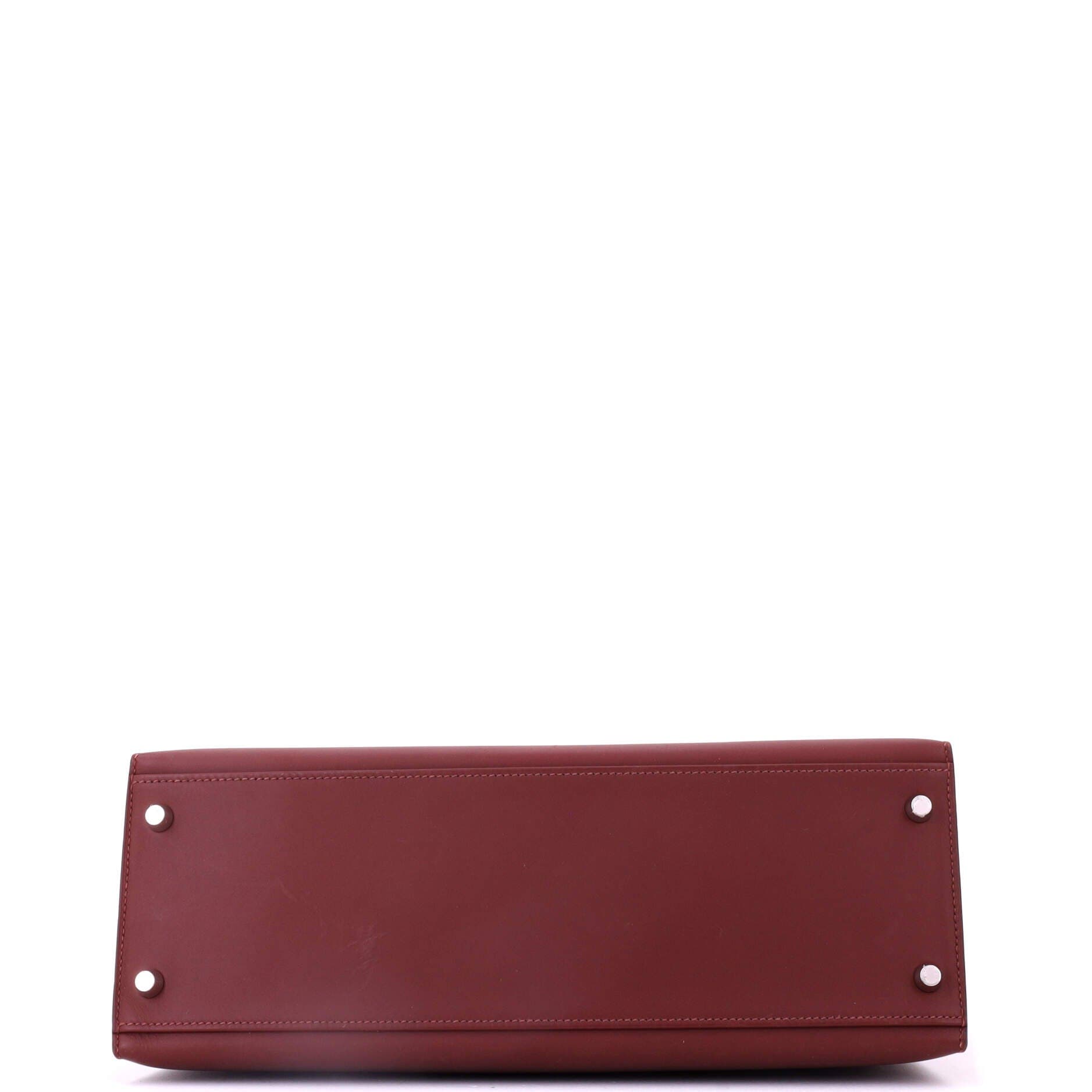 Pre-Owned Hermes Kelly Handbag Red Sombrero with Palladium Hardware 32, Alternate, color, 