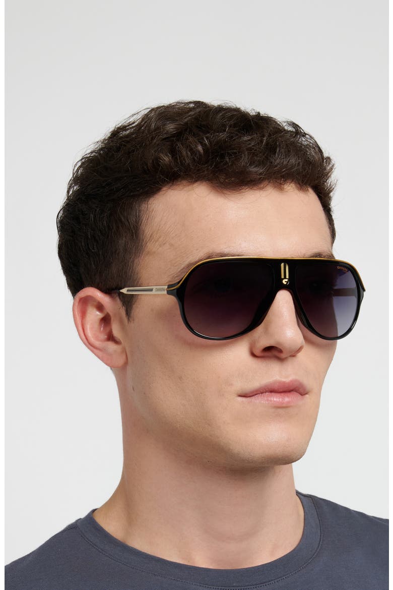 Safari 62mm Oversize Gradient Rectangular Sunglasses, Alternate, color, HAVANA/ BROWN SF
