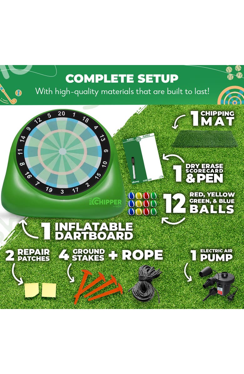 Swooc Games XL Bull Chipper Giant Golf Darts, Alternate, color, Green