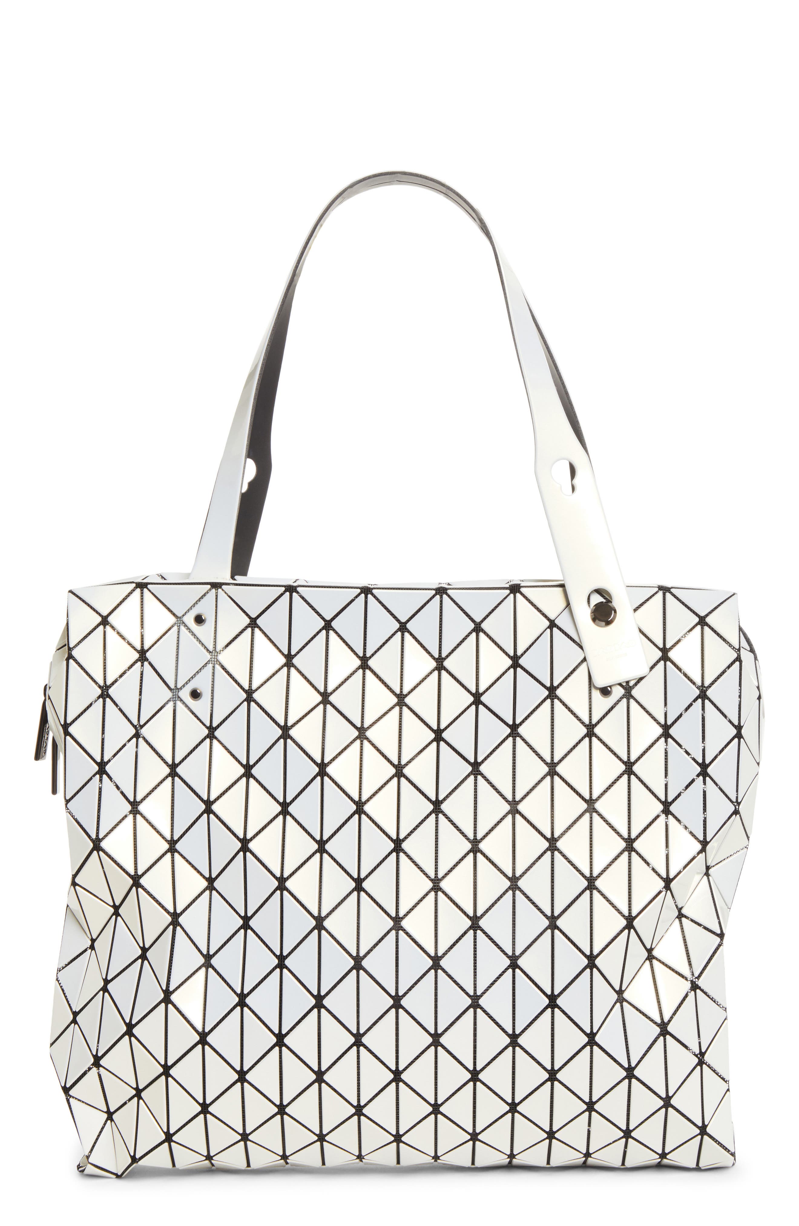Row Metallic Tote, Main, color, WHITE