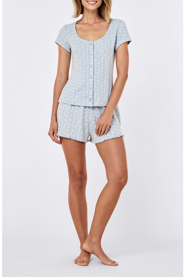 Imogen Pointelle Sleep Top, Alternate, color, CELESTIAL BLUE