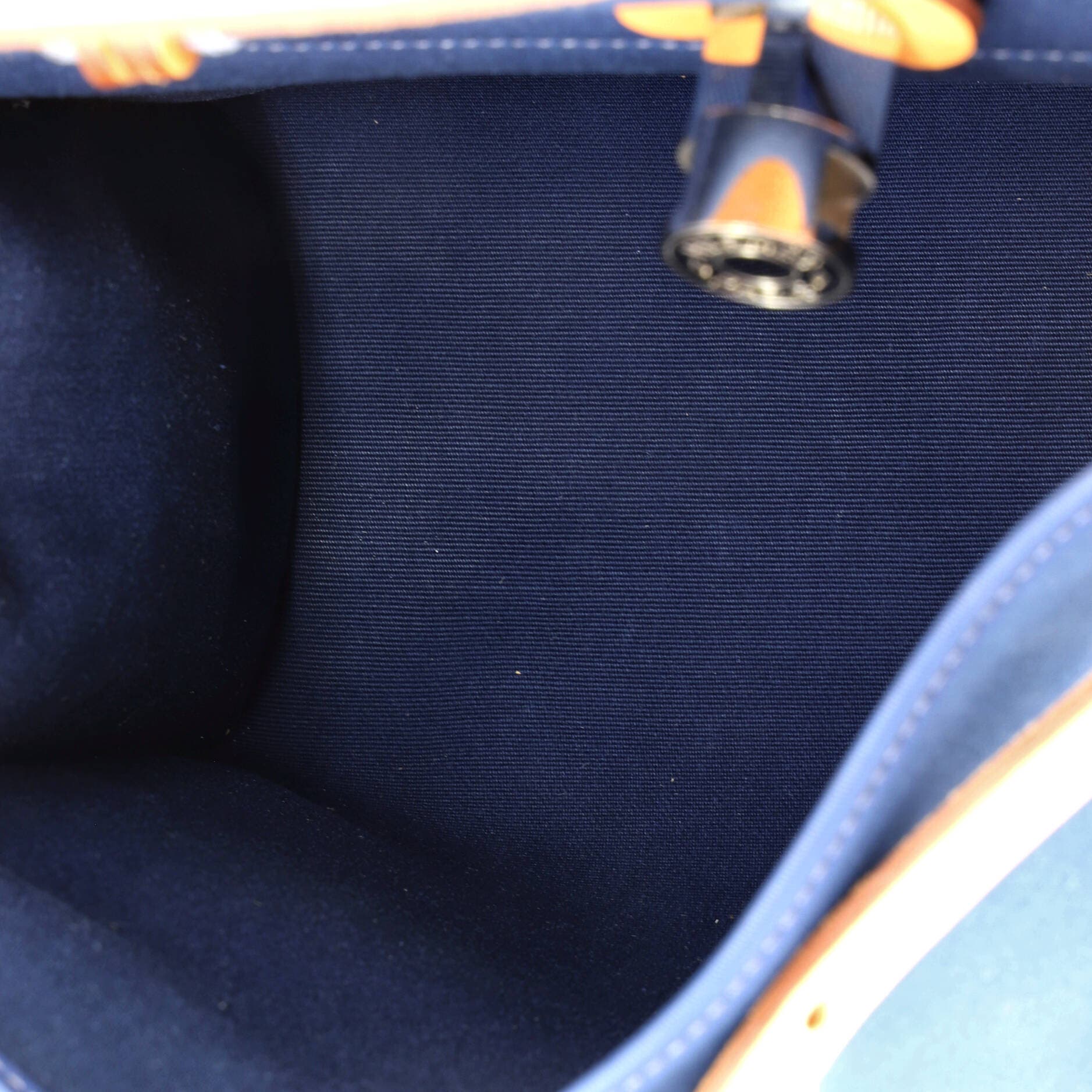 Pre-Owned Hermes Herbag Zip Leather and Toile 31, Alternate, color, Bleu De Malte