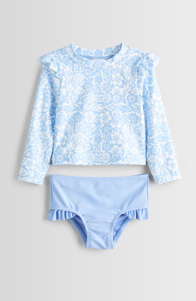 Tucker + Tate Ruffle Trim Two-Piece Rashguard Swimsuit, Main, color,