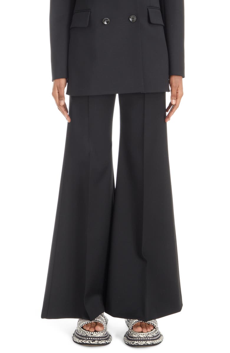 Chloé Wide Leg Stretch Wool Pants, Main, color,