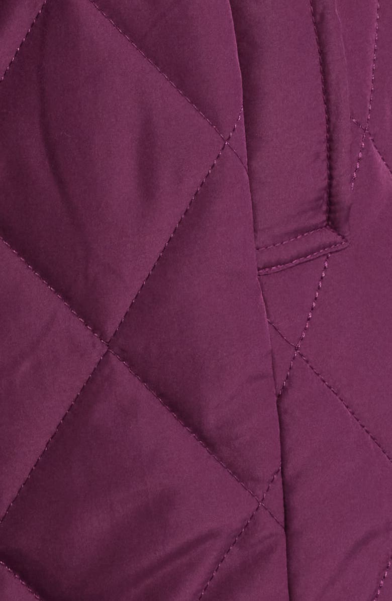 Anne Klein Belted Zip Front Quilted Vest with Faux Fur Collar, Alternate, color, 