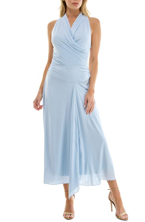 Surplice Handkerchief Hem Maxi Dress