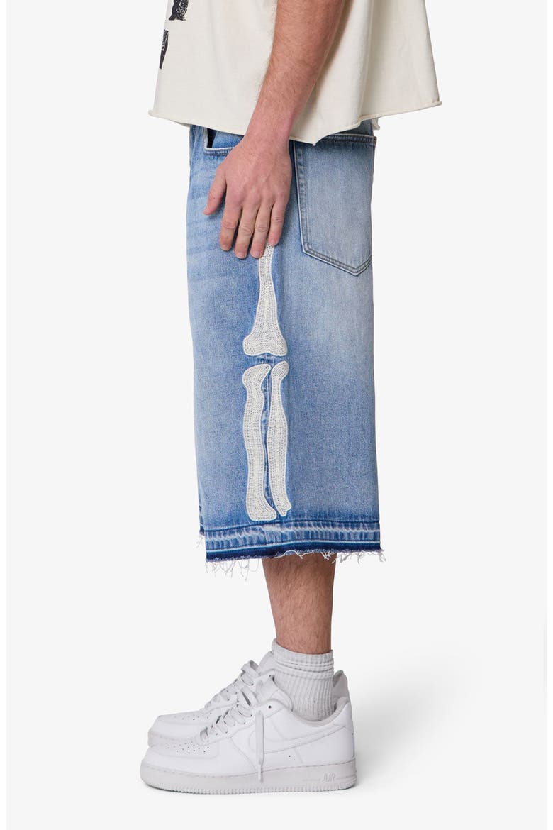 Ultra Baggy Bone Denim Shorts, Alternate, color, BLUE