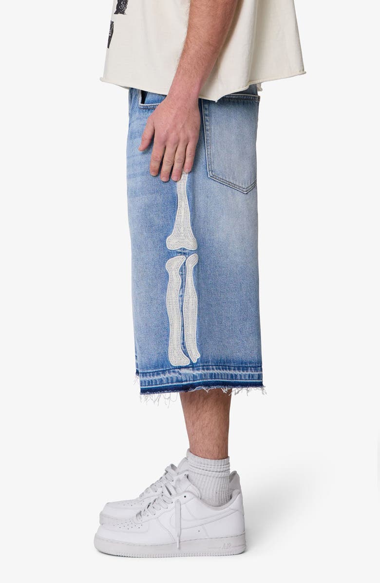 mnml Ultra Baggy Bone Denim Shorts, Alternate, color,