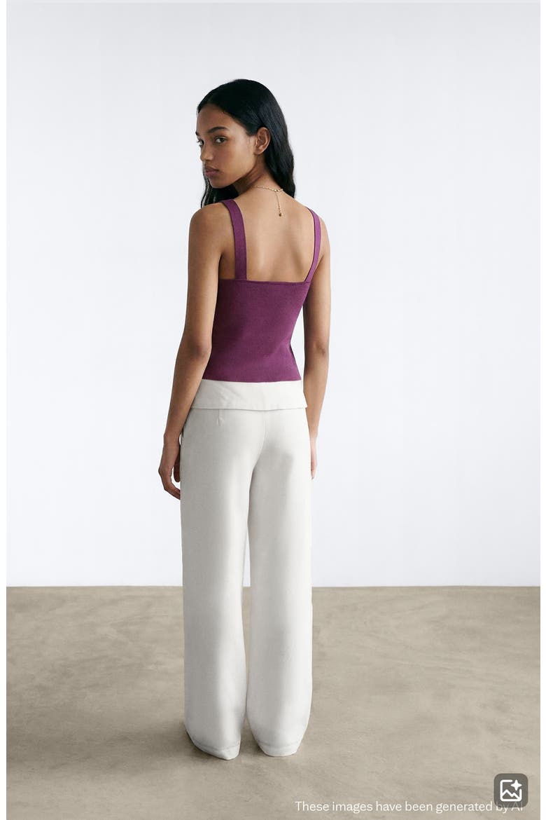 Gathered Detail Knit Tank, Alternate, color, PURPLE