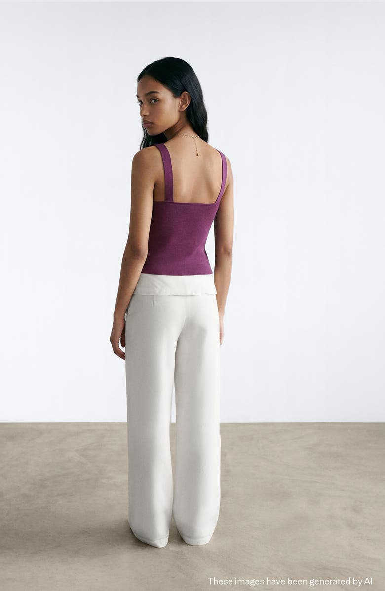 MANGO TEEN Gathered Detail Knit Tank, Alternate, color, Purple