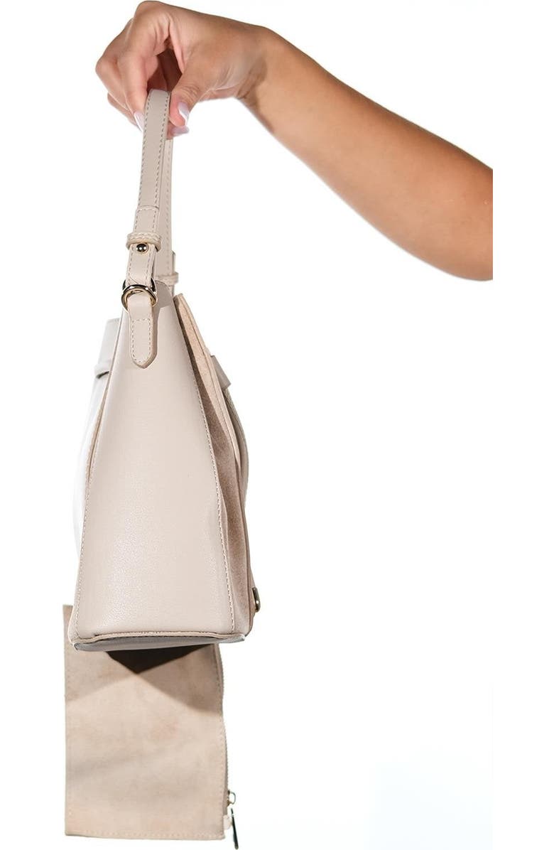 Forever & Always Shoes Maralis Leather Shoulder Bag, Alternate, color, Beige