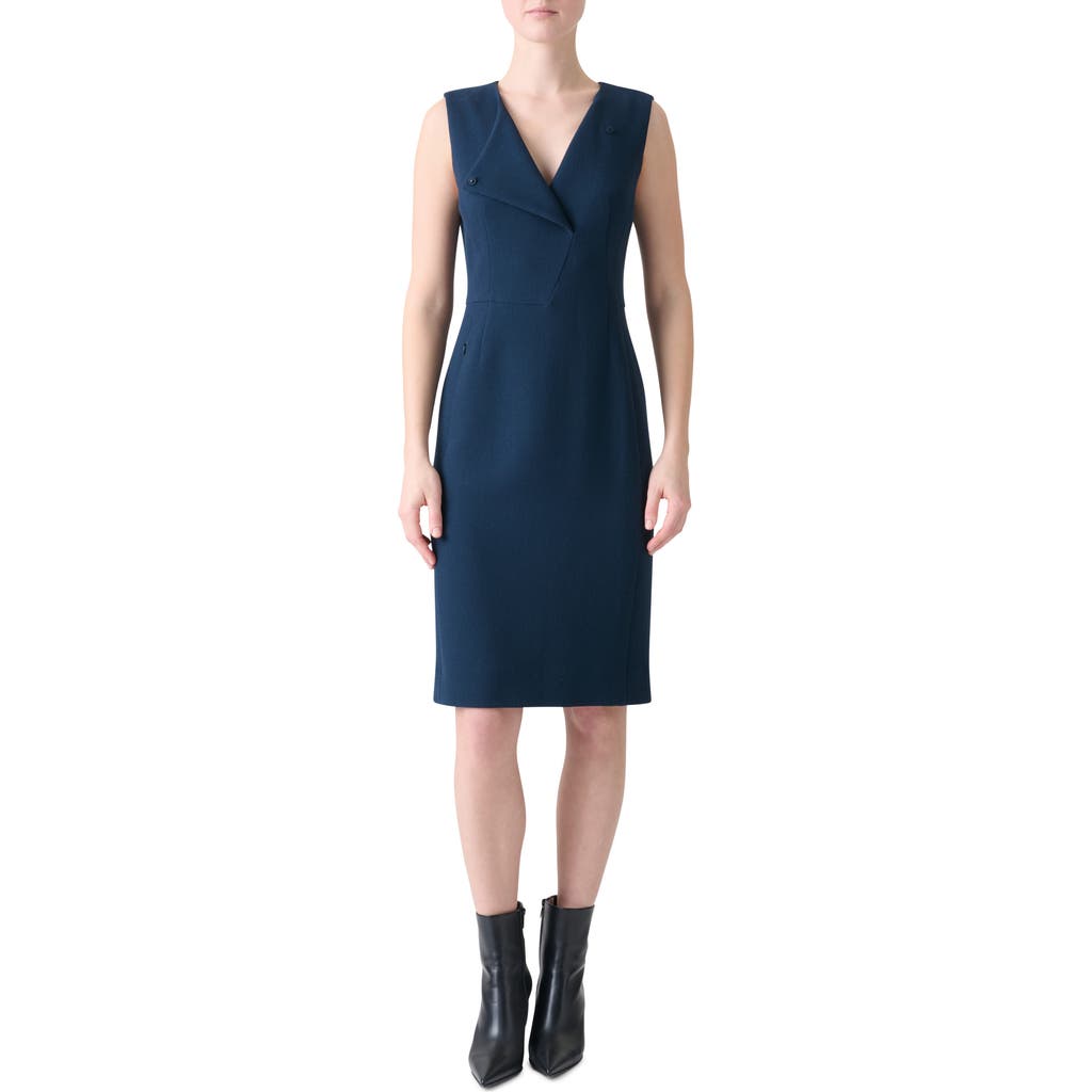 Akris Double Face Wool Crepe Sheath Dress