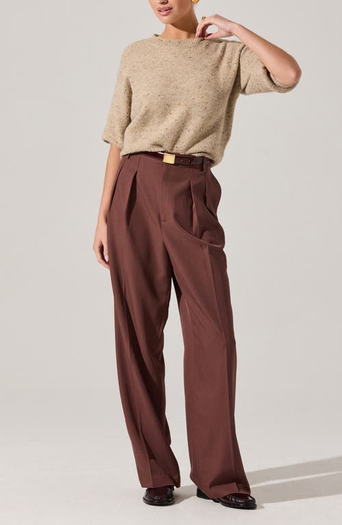 Astr The Label Faria Wide Leg Pants In Brown