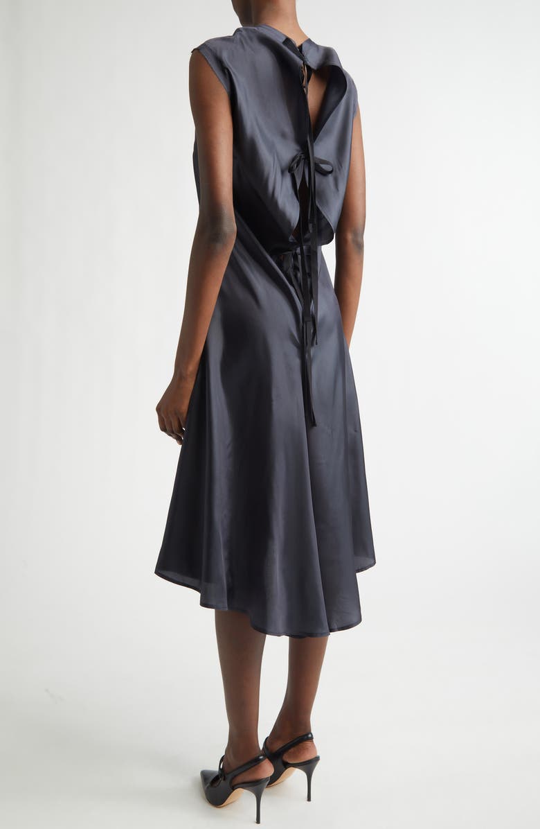 renaissance renaissance Ziggy Raw Edge Satin A-Line Dress, Alternate, color, Dark Blue