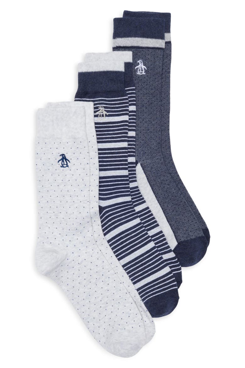 Gates Birdseye Crew Socks - Pack of 3, Main, color, GREY