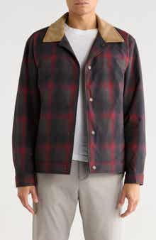 Plaid Corduroy Collar Ripstop Shirt Jacket