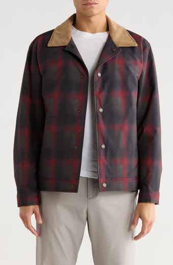 Plaid Corduroy Collar Ripstop Shirt Jacket