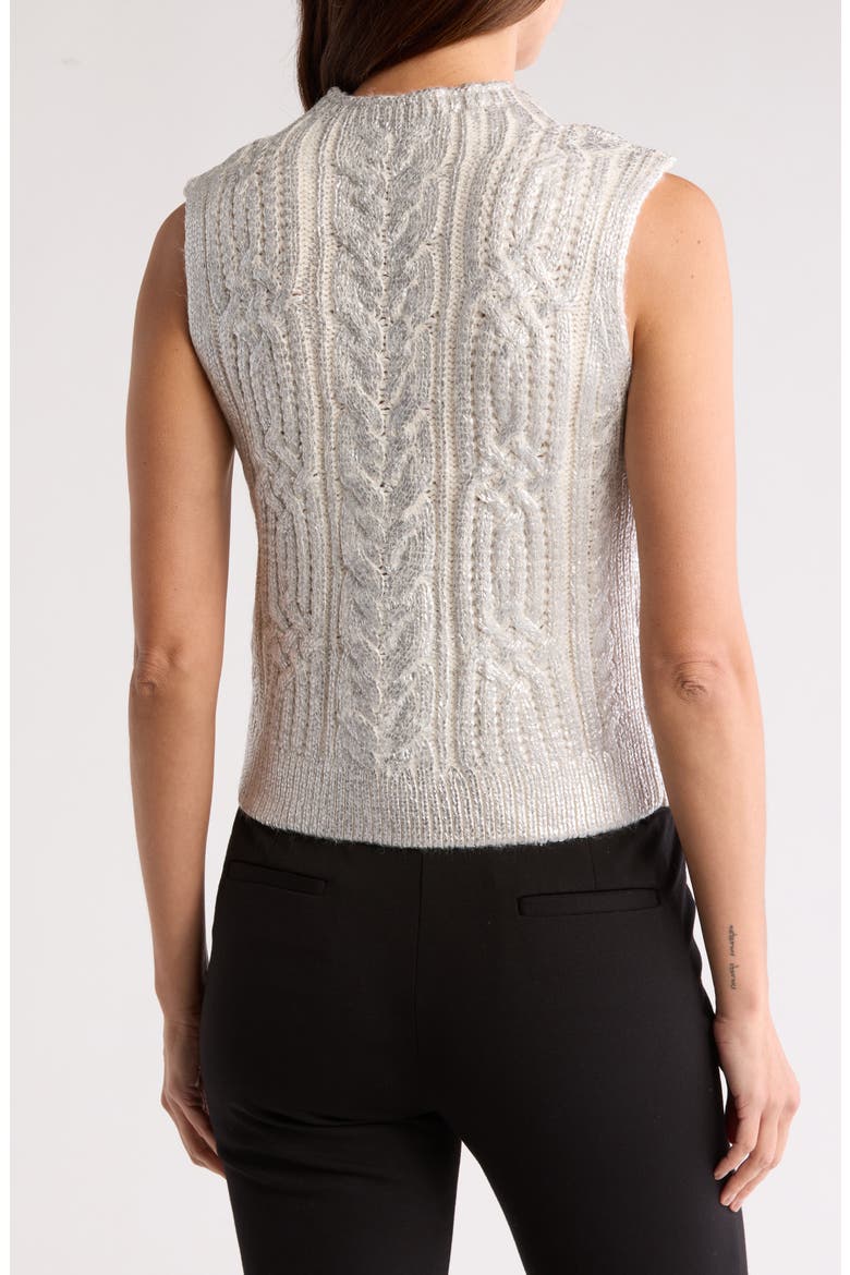 Metallic Sweater Vest, Alternate, color, ANTIQUE WHITE
