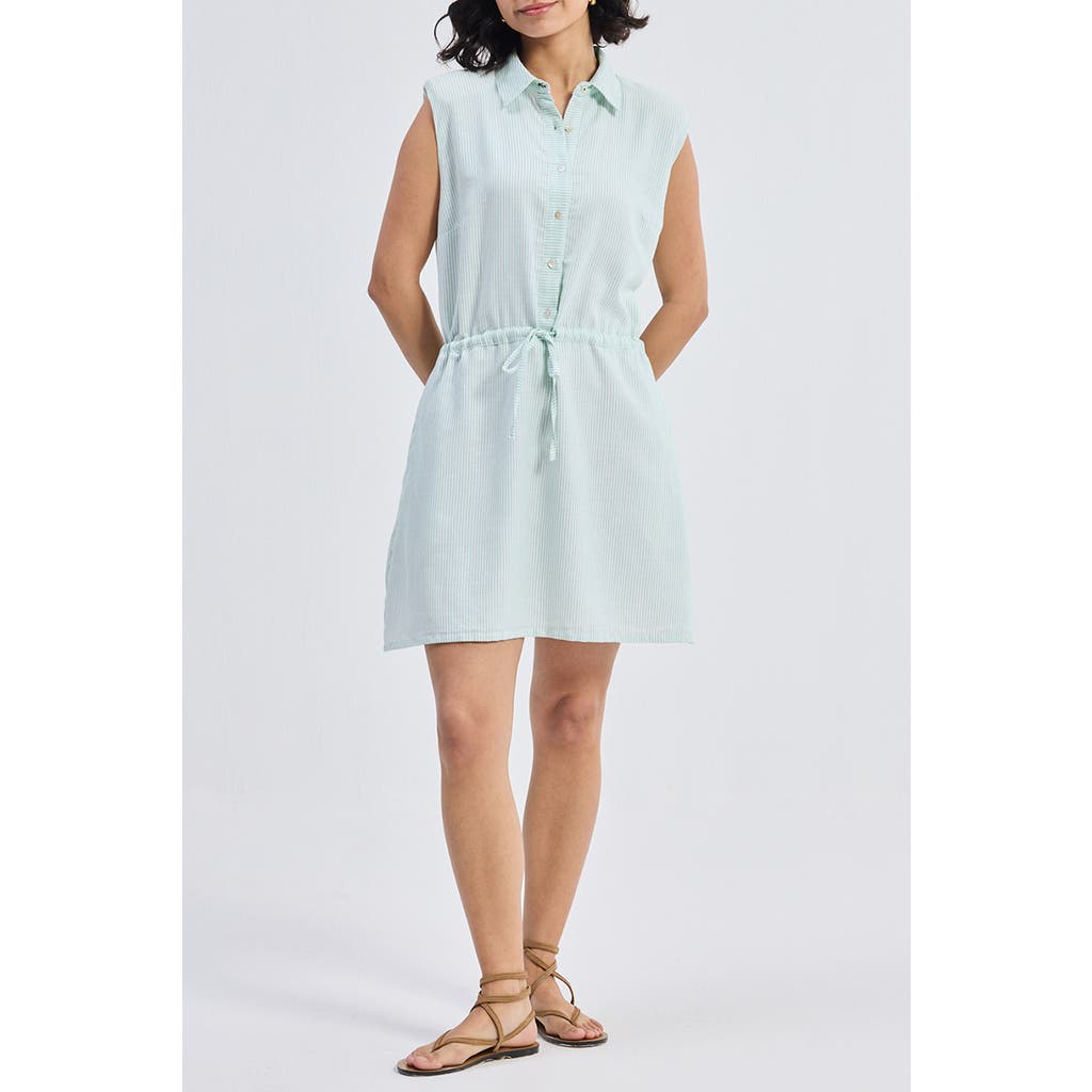 Reistor Drawstring Shirt Dress In Stripes In Parallel Paths