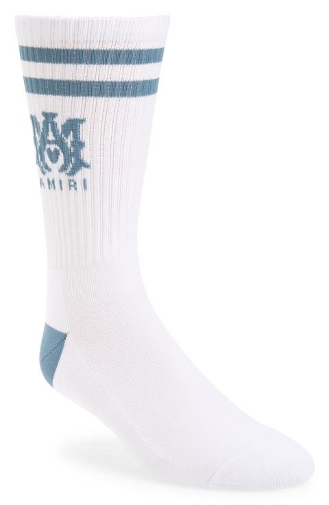 M.A. Logo Stripe Crew Socks